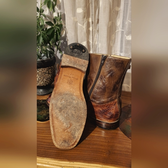 Vintage 1of 1 Belvedere Vibo Genuine Hornback Crocodile and Ostrich Zip Up Boots - Picture 4 of 4